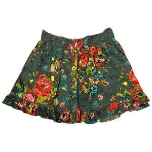 SFERA Green Floral Patterned Mini Skirt Size S